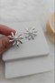 Pearl Sun Minimalist Silver Color Women's Earrings - 2