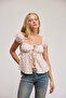 Bow Textured Floral Blouse - 2