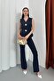 Women's Double Bottom Top Set Stylish Button Detailed Vest Pants Set - 3
