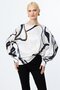 Patterned Boat Neck Blouse - 3