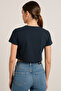 Açık Lacivert Crop Top-yazlık Basic Model - 3