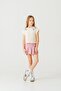 Printed Bottom Pleated Embroidered Girl's Shorts - T-Shirt Set - 4