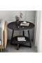 2-Layer Round Coffee Table,End Tables for Living Room, Side Tables, Sturdy and Easy Assembly,Double- - 5