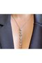 7 Element Silver Colored Zircon Stone Y Design Silver Necklace - 3