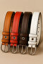 Children's Belt 4-Piece Leather Jeans and Fabric Pants