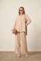 Women's Comfortable Fit Double Suit with Pleated Backs Beige 31124 - 3