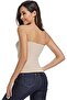 Women's Seamless Strapless Crop Top Tube Top Inner Camisole, Free Size Beige - 5