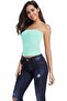 Women's Seamless Strapless Crop Top Tube Top Inner Camisole, Free Size, Light Blue - 4