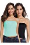 Women's Seamless Strapless Crop Top Tube Top Inner Camisole, Free Size (Pack Of 2)