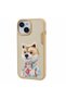 iPhone 15 Compatible 3D Outfit Shiba Detailed Embroidery Embroidered Embossed Fashion Pet Case
