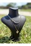 Stylish Women's Necklace with Zircon Stone Heart Detail and Beaded Double Chain – Elegant Design Accessory. - 3
