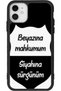 iPhone 12 Mini Compatible Printed, Matte Black Color, Soft Silicone, Protective, Shock Absorbing Cover, Case