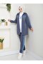 Sports Hijab Suit - Cotton and Denim Detailed Daily Combination 3 N-05442 _ Gray