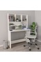 Desk with Shelf White 110x45x157 cm Engineered Wood