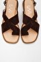 Louna Brown Suede Genuine Leather Flip Flops Women's Sandals - 2