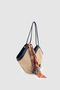 Omric Scarf Detailed Straw Shoulder, Arm and Hand Bag Black - 2