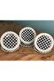 Checkerboard Patterned Curved Dessert Plate 6 Pieces - 3