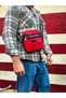 Square Men's Bag Black Red