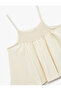 Square Neck Gipe Detailed Strap Crop Blouse - 3