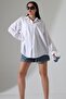 Oversize Poplin Fabric Women's Tunic Shirt - 7