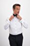 Pleated Comfort Fit 100% Cotton Ata Collar White Tuxedo Shirt - 4
