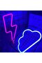 2-Piece Cloud Sign LED Neon Lights Combination Blue/Pink 30x18cm - 2