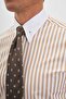 Comfort Fit Striped 100% Cotton Men's Shirt with Lapel Pin - 7