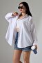 Oversize Poplin Fabric Women's Tunic Shirt - 3