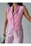 Collared Button Detail Blazer Vest Jacket - Stylish and Modern - 3