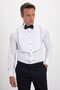 Comfort Fit Pleated 100% Cotton Ata Collar White Tuxedo Shirt - 3