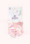 Girl's Ribbon Detailed Knee-Length Pink Socks