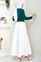 Crew Neck Gathered Sandy Blouse Emerald Hm2765 - 6
