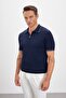 Polo Neck Zippered Knitwear Men's T-Shirt - 2