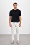 Striped Patterned Crew Neck Knitwear Black Men's T-Shirt - 6