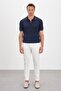 Polo Neck Zippered Knitwear Men's T-Shirt - 6