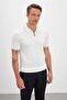 Polo Neck Zippered Knitwear Men's T-Shirt - 2