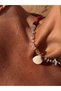 Beige Drawstring Natural Stone Chakra Women's Necklace with Oyster Detail