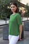 Cycling Round Neck Short Sleeve Skirt Elastic Viscose Summer Roomy Stylish Knitwear Women's Blouse - 5