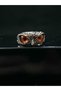 Owl Model Orange Colored Eye Embroidered Adjustable Size Stylish Design Steel Ring - 5