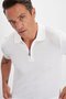 Patterned Zippered Polo Neck Knitwear Men's T-Shirt - 3