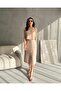 Women's Double Suit- Aerobin Fabric Front Slit Piece Skirt-Low Sleeve Piece Blouse - 4