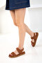 Tan Suede Women's Sandals 20694 - 4