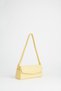 Women's Ferret Yellow Textured Faux Leather Lined Snap Closure Handbag and Shoulder Bag