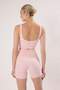Pembe Fırçalı Soft Kumaş Destekli/Şekillendirici Kalın Askılı Örme Spor Sütyeni THMSS24SS00008 - 4