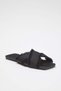 Black Tassel Detailed Denim Cross Strap Women's Slippers Takss25Te00043 - 2