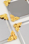 Pietra Stainless Square 4 Corners 3 Presentation Trays with Yellow Flower Detail - 6