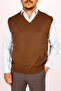 Men's Dad V-Neck Brown Knitwear Sweater – Classic and Stylish - 2