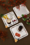 Vundol Gold Stone Detailed 3-Piece Presentation Tray Silver