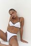 Laili Contrast Stripe Detailed White Bikini Top - 7