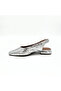 Silver Snake Printed Genuine Leather Low Heeled Women's Shoes - 2
